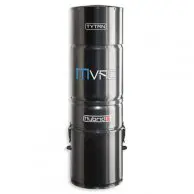 A black and silver vacuum cleaner on the floor
