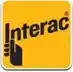 2 A yellow square with the word interac written in black.